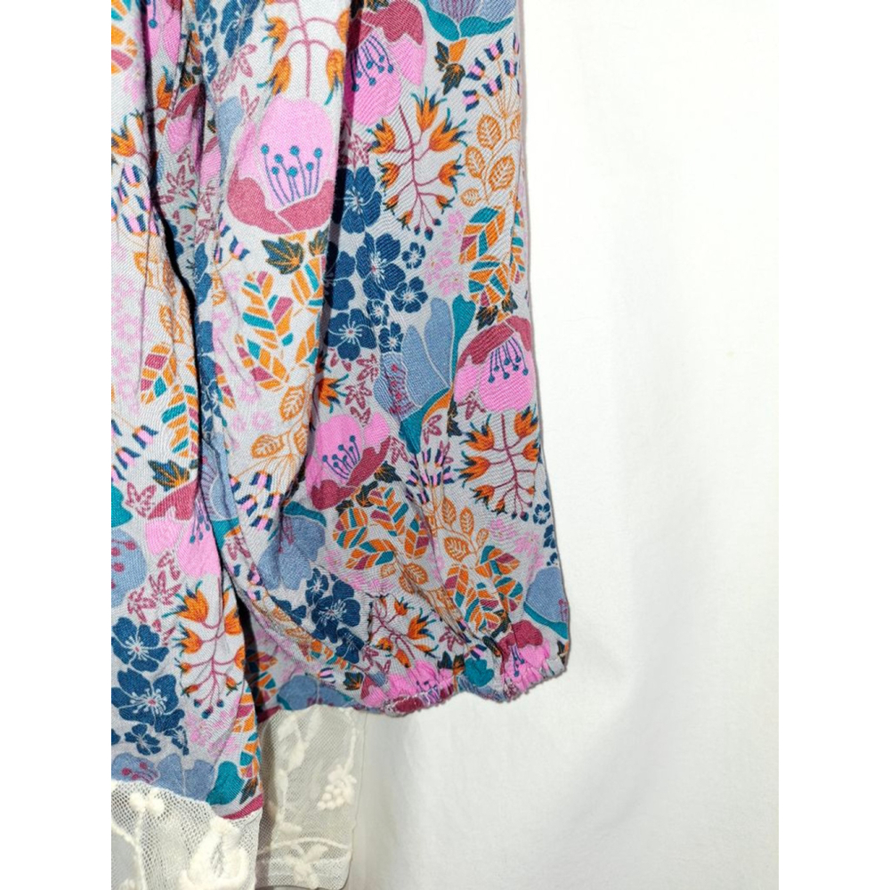 Matilda Jane Tunic Top XXL Multicolor Floral with Lace bohemian peasant - Picture 5 of 7